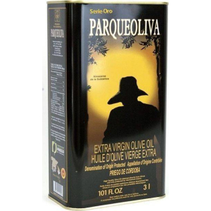 Parqueoliva. Serie Oro.Caja de cuatro latas de 3 litros