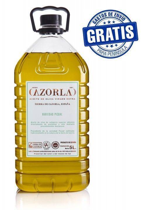 Cazorla. Aceite de oliva Picual. 4 envases de 5 litros.
