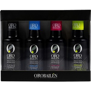 Oro Bailen. Estuche ventana de 4 variedades de 250 ml.