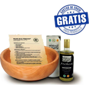 Pintarré. Caja de 2 unidades de: Hortera 4 comensales + estuche 700 ml + receta pipirrana.