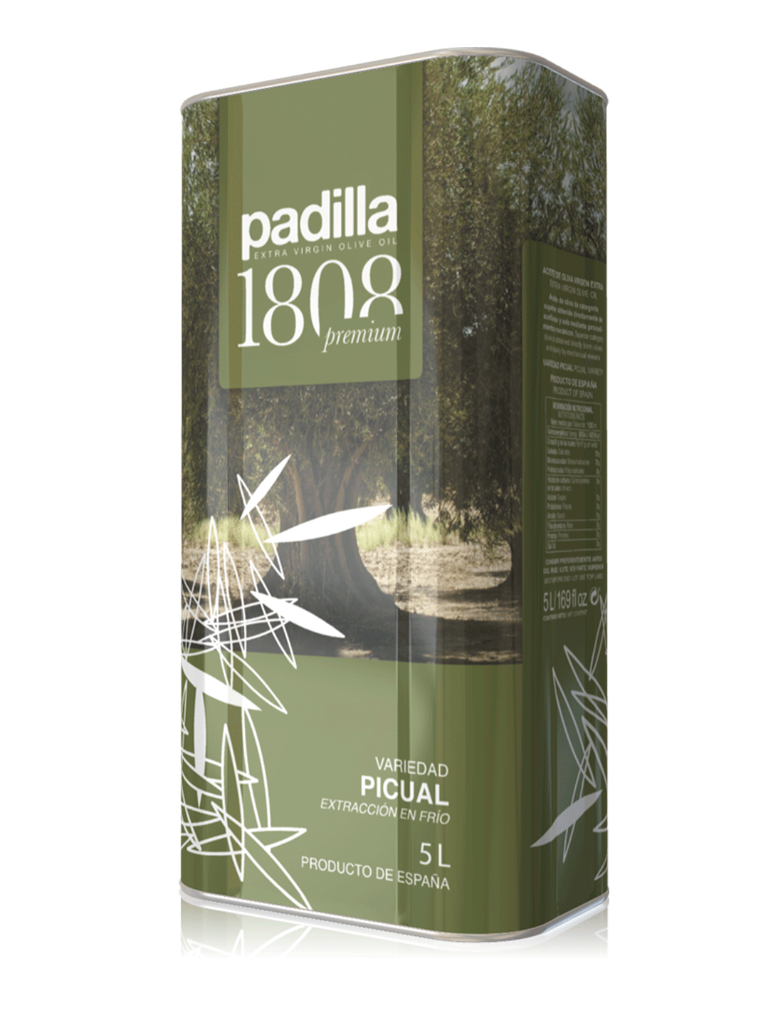Padilla 1808 Selección. AOVE. Caja de 2 latas de 5 Litros.