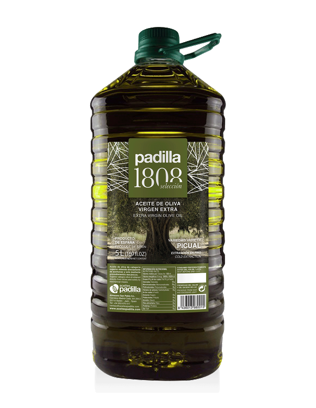 Padilla 1808 Selección. AOVE. Caja de 3 x 5 Litros.