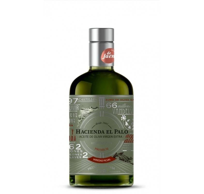 Aceite de oliva virgen extra Hacienda el Palo premium. Botella de 500 ml.