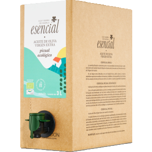 Esencial. D.O.P. Sierra de Cazorla. Caja 3 Bag in Box de 3 litros. Variedad Picual Ecológico.