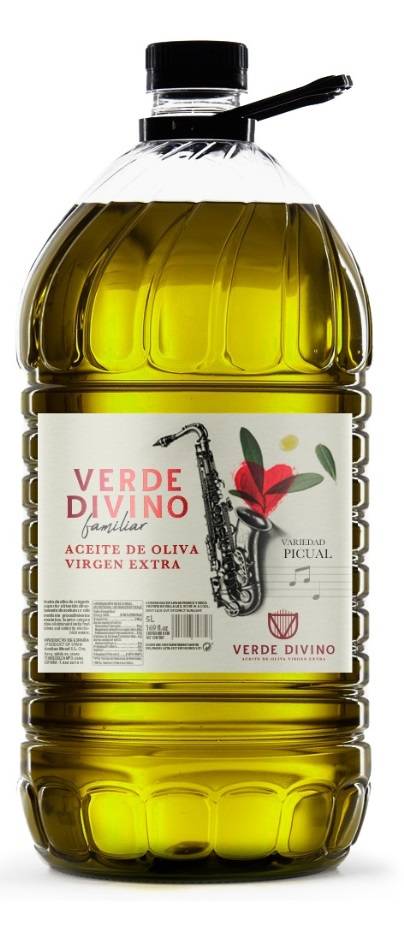 Verde divino. Aceite de oliva virgen extra picual 5 litros.
