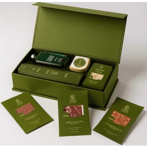 Lote Verde Esmeralda Olive | Regalo Gourmet con AOVE e Ibéricos